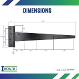 IRONTITE 3 Pack Black 400mm T Hinges for Wooden Gates Shed Doors Heavy Duty view 3