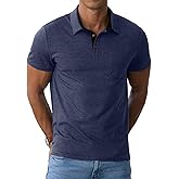 Sailwind Men's Cotton Polo Shirts Short Sleeve Casual Summer Shirts Classic Collared Golf Shirt with Pocket