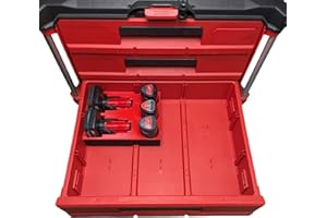 M12 Battery Organizer Insert – ¼ Drawer Insert for Milwaukee PACKOUT 2-Drawer, 3-Drawer & Multi-Depth – Holds 5 M12 Batteries