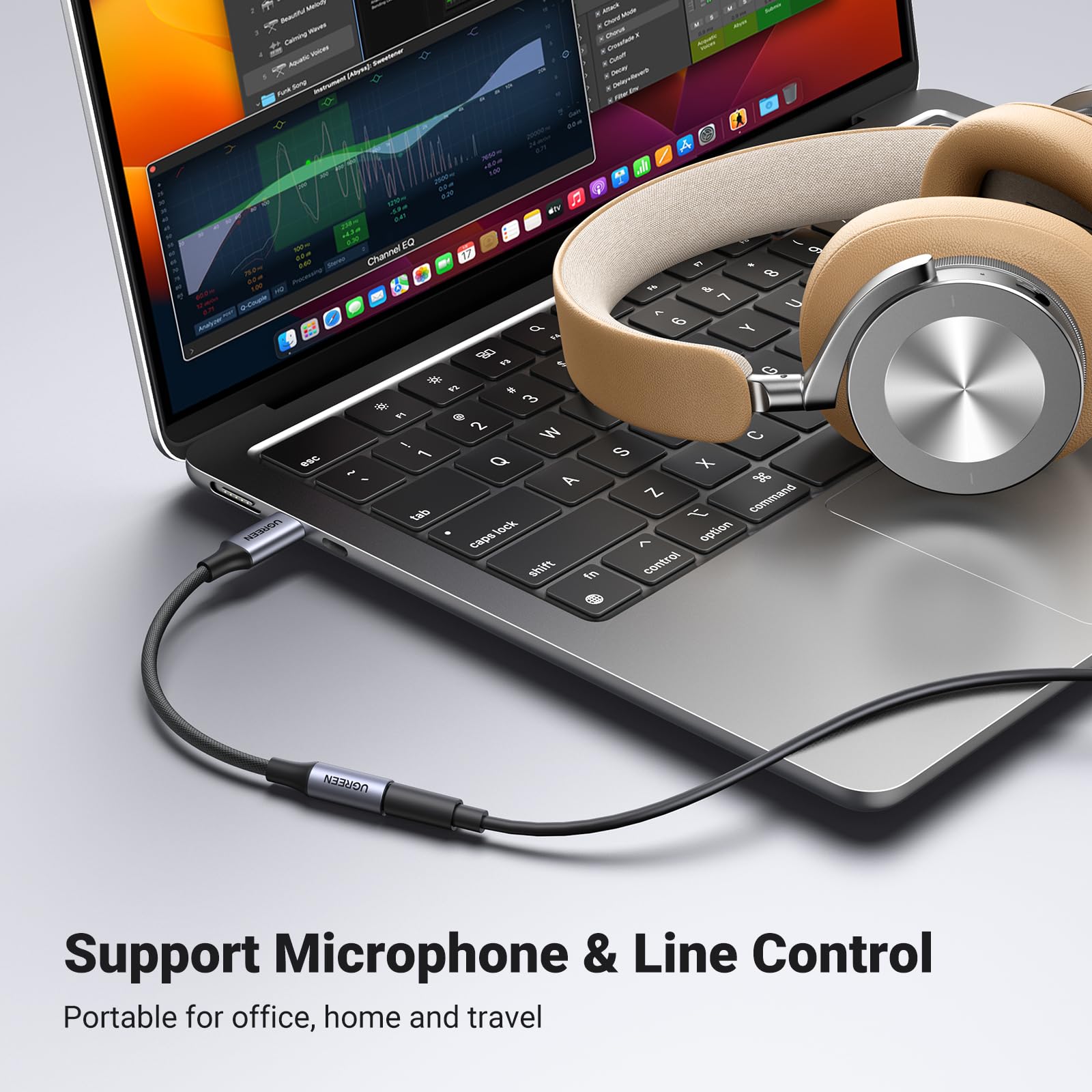 UGREEN USB C to 3.5mm Audio Adapter Type C to Headphone Aux Jack Dongle 24bit/96kHz HiFi DAC Cable Cord Compatible with iPhone 16 15 Pro Max/16 Plus, iPad, Galaxy S25 S24 Ultra, Pixel 9, Grey