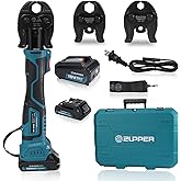 ZUPPER Compact Propress Tool with 3 Pro Press Jaws 1/2” 3/4“ 1”,Pro Press Copper Crimper Tool Set,Brushless Motor 18V Electric Press Tool Kit for Copper Pipe with 2pcs 2Ah Battery