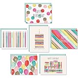 Sweetzer & Orange Watercolor Bulk Birthday Cards Assortment – 48pc Bulk Happy Birthday Card with Envelopes Box Set – Assorted