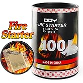 Paquete de 100 arrancadores rápidos de fuego, tazas de cera impermeables, no tóxicos, cubos seguros naturales que queman hast