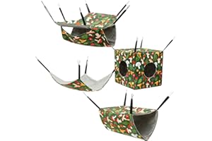 4 Pcs Hamster Guinea Pig Hammock, Safety Warm Bed House Sugar Glider Hammock Cage Accessories, Soft Toys Bed Hanging Swing fo