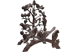 Garden Hose Holder Cast Iron Heavy Duty Water Hose Hanger, Outside Wall Mount, Solid Metal Decorative Rack/Organizer/Stand, E