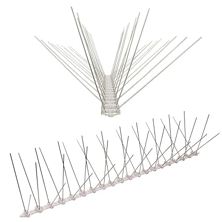 Pestsystems Vogelabwehrsystem, 1 Meter Taubenspikes 4-reihig auf Polycarbonat - hochwertige Lösung für Vogelabwehr Taubenabwe