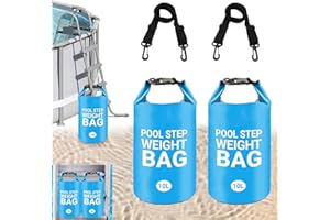 LILITUAN 2 Pack Universal Pool Ladder Weights,10L 500D PVC Waterproof Pool Step Weights,Foldable Pool Sand Bags Work with Above Ground/in-Ground Pool Steps,Easy and Quick Fill Sand