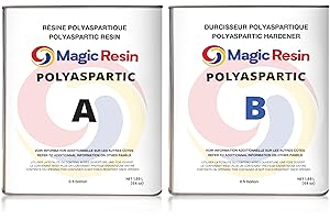 Magic Resin | Polyaspartic Aliphatic Polyurea Floor Coating System | Clear & UV Stable | 1 Gallon | Ultra Durable & Excellent