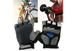 GEARONIC Mens Cycling Gloves, Fingerless Mountain Bike Gloves for Men, Breathable MTB bicycle gloves, Gel Padded Road biking gloves, Anti-slip Road Motorcycle Gloves for Men/Women, Half Finger Guantes