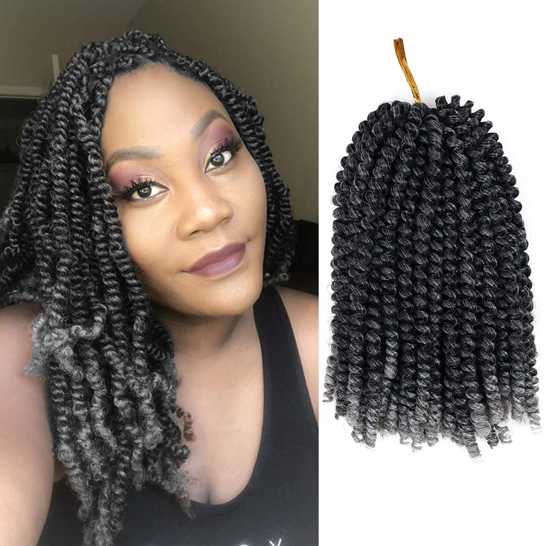 Amazon Com 4 Pack Spring Twist Crochet Braiding Hair Ombre Colors Synthetic Hair Extension T1b Gray Beauty