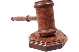 MOONWOOD Rustic Gavel and Block Set - Handcrafted Vintage Old View Finish Walnut Wood Perfect for Judge, Lawyer, Student, Auction Gavels - Gavel and Sound Round Block Best Gift Idea (10 Inches)