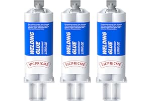 VICPRICME 1.76 oz Metal Glue, 2 Part Liquid Metal Welding Heavy Duty Epoxy Glue, Marine Filler Repair Putty, High Temperature Resistant Heavy Duty Ab Glue (3Pcs)