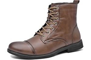 LUODENGLANG Chukka Boots Casual Fashion Oxford Dress Boots Leather Lace Up Desert Ankle Boots Classic For Men Lightweight Anti Slip