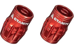 Granite Juicy Nipple Valve Cap with Valve Core Removing Function, Tire Valve Caps Dust Covers for Bikes and Vehicles, Durable Alloy Schrader Valve Cap, 2-Piece Set (Red)