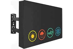 YOTOM Waterproof Outdoor TV Covers for 55 to 58 inches Outside TV, 600D Thick Fabric TV Screen Protector Cover with Remote Control Pocket - Size 55''W x 35''H x 5.5''D