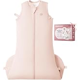 Momcozy Sleep Sack for Baby 0-6 Months, 1.5 TOG Baby Wearable Blanket | Supportive Plush Filling, Two-Way Zipper for Easy Diaper Changes, Snap-Fit Design for Growing Babies, Small, Pink