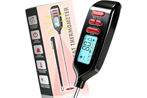 Antonki Meat Thermometer with Long Food Temperature Probe, Digital Instant Read Food Thermometer with Backlight for Cooking, 