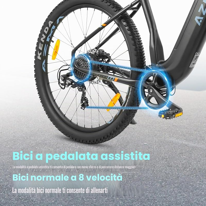 Bici Elettrica, 27.5"/29" Bicicletta Elettrica Uomo Donna, 48V/36V Batteria Rimovibile, Autonomia Fino 100-150, 8 Velocità, Ebike da Per Pendolari Urbani e MTB