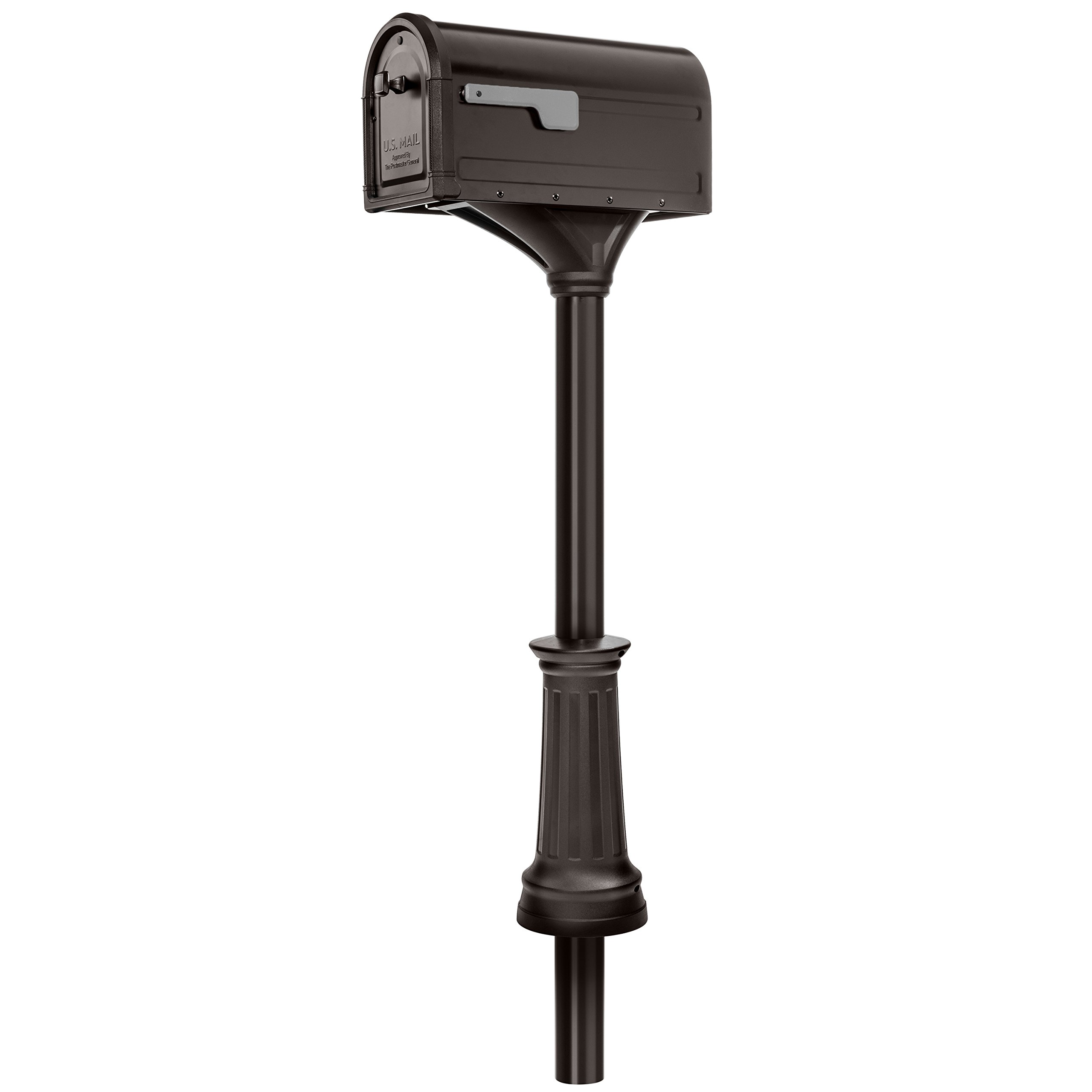 Architectural Mailboxes 7980RZ Roxbury Mount Mailbox and Premium Steel Post Combo, Rubbed Bronze, Rubbed Bronze