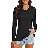 Women's Long Sleeve V Neck Workout Tops UPF50+ Sun Protection Moisture Wicking Lightweight Swim T-Shirts