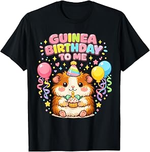 Guinea Birthday Girl Cute Guinea Pig Lovers Animal Bow Party T-Shirt