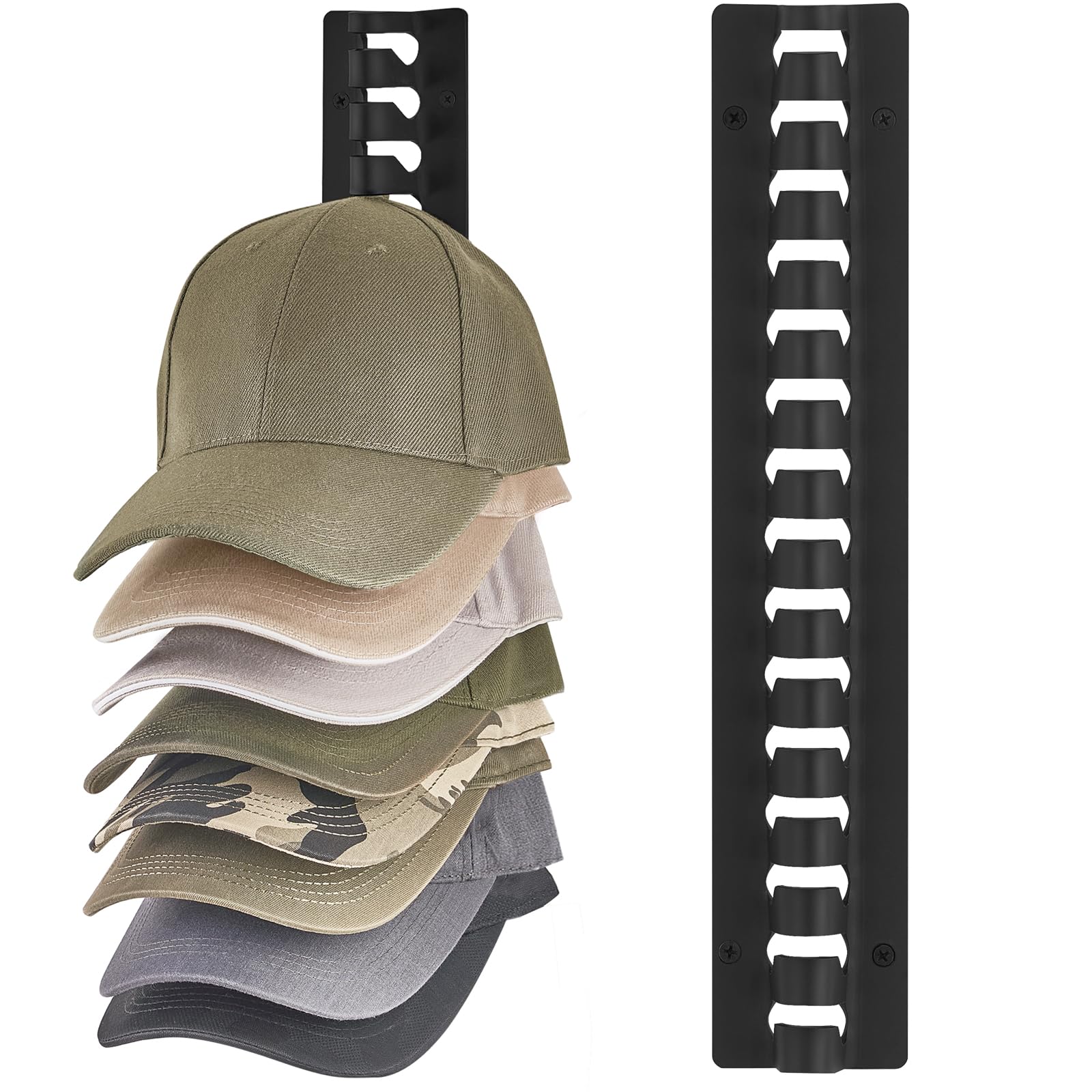 Photo 1 of Mkono Hat Organizer for Baseball Caps, 1 Pack Hat Rack for Wall Hold Up to 15 Hats, Hat Holder On Wall Ball caps Storage Organizer Display for Door Closet, Entryroom, Laundry Cap Organization