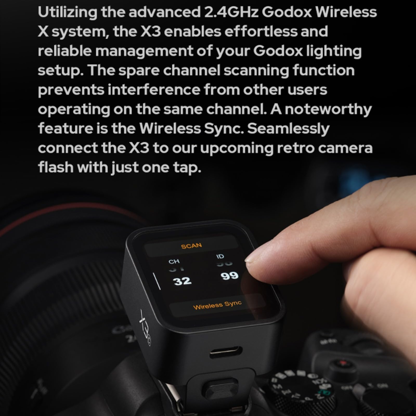 Godox X3-C X3C X3 C Touchscreen TTL Wireless Flash Trigger for Canon, 2.4GHz Wireless, High Speed Sync, OLED Screen Adjustable Brightness TTL Speedlight Transmitter for Canon EOS Cameras