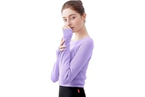 Daydance Teen Girls Women Long Sleeve Dance Sweater Soft Ballet Warm Up Pullover for Leotards