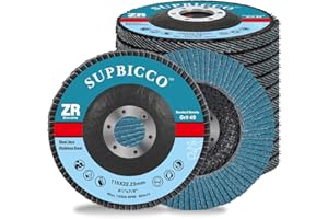 SUPBICCO 40 Grit Flap Disc, 4 1/2 X 7/8-Inch Angle Grinder Flap Sanding Disc, 4.5" Type 29 Premium Zirconia Grinding Wheel for Stainless Steel, Metal,Wood (10 Pack)
