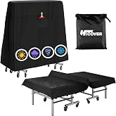 HICOVER Ping Pong Table Cover 600D Oxford Fabric Table Tennis Cover | Waterproof Sunproof Indoor &amp; Outdoor Fits Universal 9x5 FT Tables Folding &amp; Flat Tables, with Paddles Organize Bag