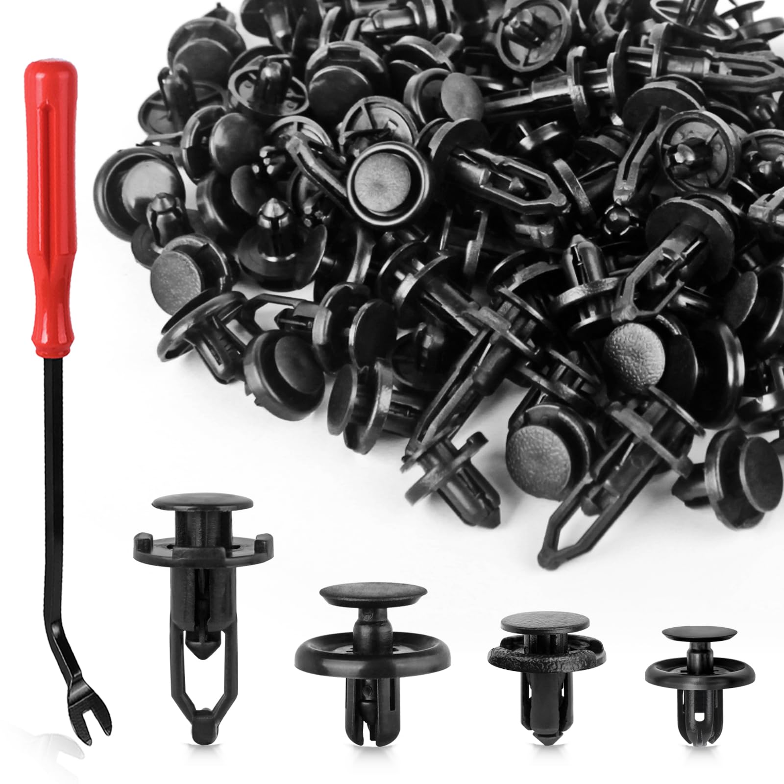 Photo 1 of 120PCS Toyota Clips and Fasteners, 6mm 7mm 8mm 9mm Lexus Engine Cover Clips, Toyota Fender Liner Trim Retainer Bumper Clips Plastic Push Rivets 90467-10183, 90467-07201, 52161-02020, 90467-08185