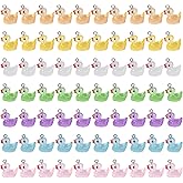 ASUNFO Glow in the Dark Stars Charms Star Duck Turtle Tortoise Beads Luminous Resin Charm Miniature Cute Animal Pendants for Jewelry Making Bracelets Necklace Earrings Keychian DIY Crafts Candy Color