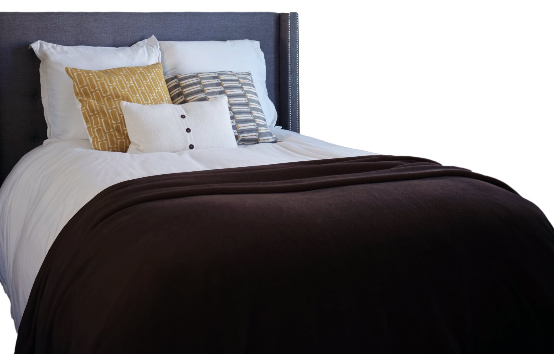 Napa Super Soft Plush Bed Blanket Brown Queen Size All Season Velvet Throw Blankets, Lightweight and Easy Care Couch Blanket Fleece Blanket, 90\