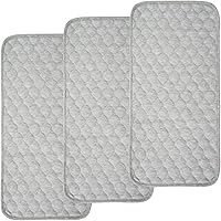 BlueSnail Bamboo Quilted Thicker Waterproof Changing Pad Liners, 3 Count (Gray)