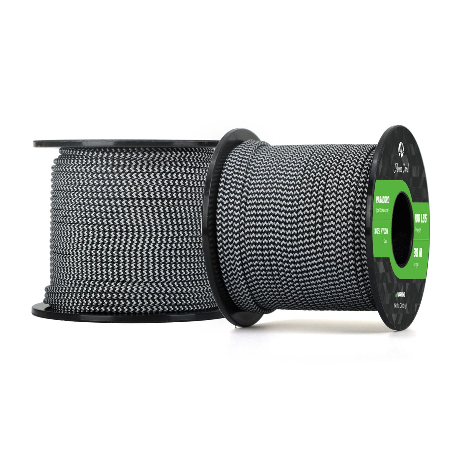 Abma Cord Paracord 100 lbs 2mm 100% Nylon 30M - Zebra