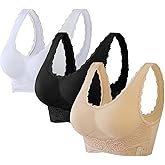 Kendally Comfy Corset Bra with Front Cross Side Buckle Lace for Older Women - Full Coverage Yoga Sports T-Shirt Bra