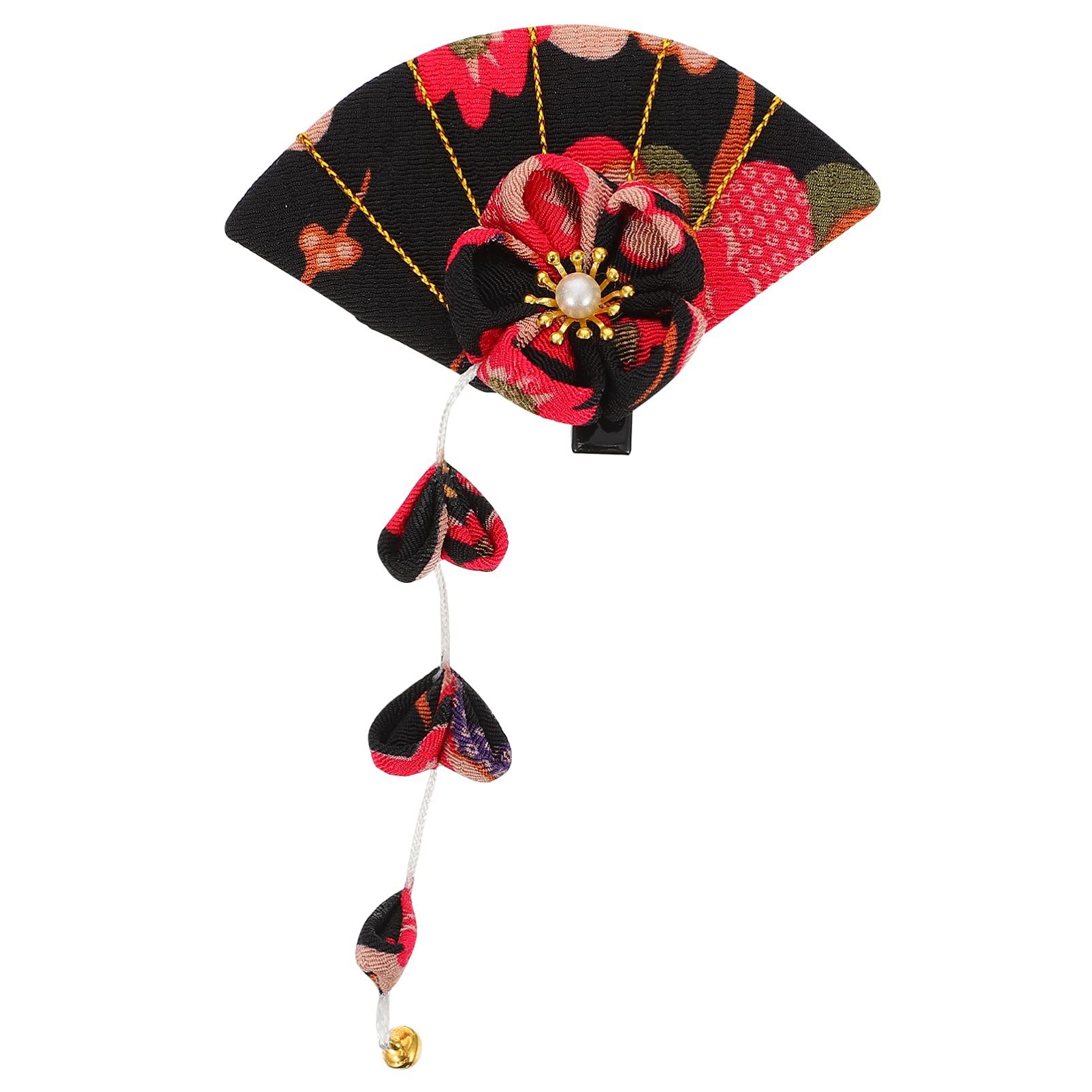 Lurrose Tassel Hair Clip Cherry Blossom Hairpin Women Hair Accessory for Festival Party Daily Wear 6.30X3.35X0.98In