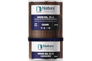 Natura Onecoat Wood Stain Oil - 215 ft² - 360 ml, Clear – Wood Finish for Interior Furniture & Floor - Linseed Wood Oil - Fast-Drying - Environmentally Friendly-Extra Durable Hard Wax Oil-VOC-Free