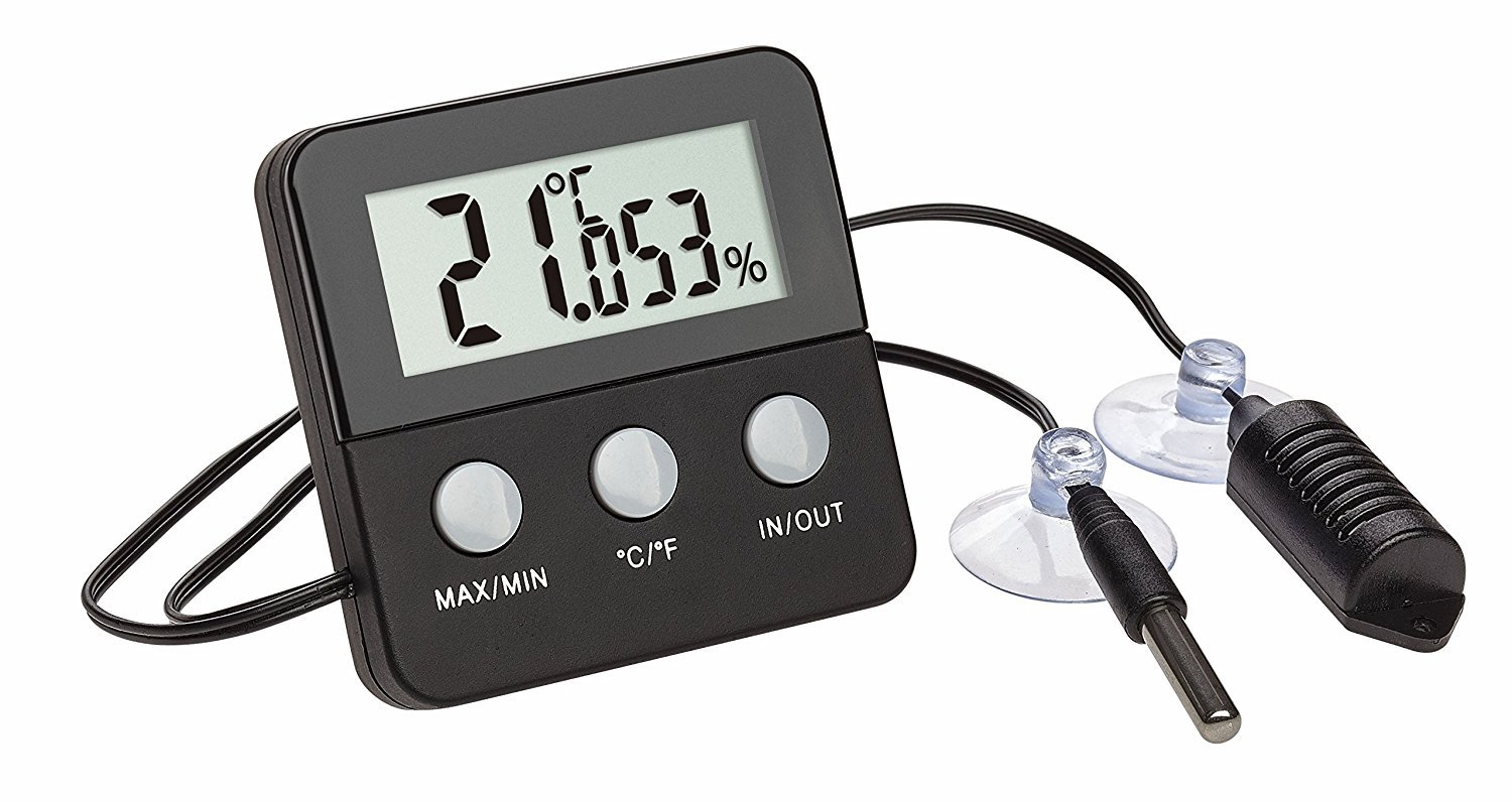 TFA Dostmann TERRACHECK Digital Thermometer Hygrometer Terrarium Climate Control, black with batterie