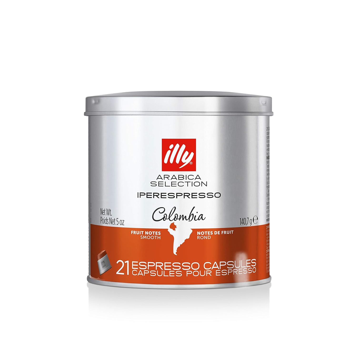 illy Coffee, Arabica Selection Colombia Espresso Capsules, Single Origin, Smooth and Balanced with Notes of Citrus Fruits, For Brewing with iperEspresso Capsule Machines, 21 Count (Single Pack)