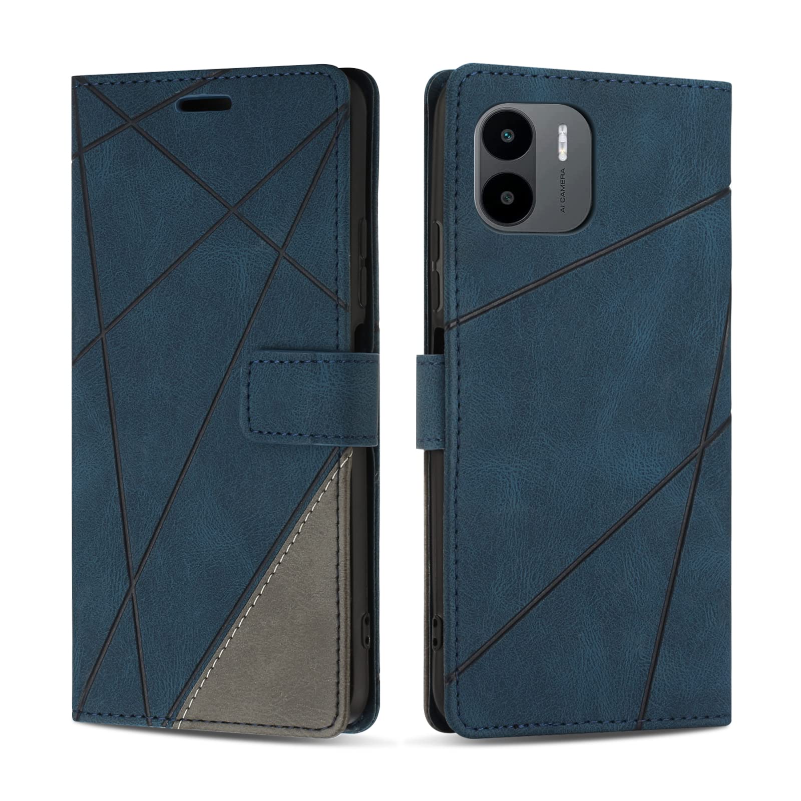 SONWO Case for Xiaomi Redmi A1, PU Leather Flip Wallet Case Magnetic Closure Cover Card Slots Phone Case for Xiaomi Redmi A1, Blue