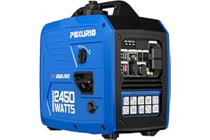 POXURIO 2450 Watt Dual Fuel Inverter Generator, Gas Propane Powered Generator Super Quiet, 6L Large Fuel Tank for RV, Camping and Home
