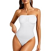Irisnaya Strapless Shapewear Bodysuit for Women - Thong Bodysuit Tummy Control Tube Top Body Suits with Removable Strap