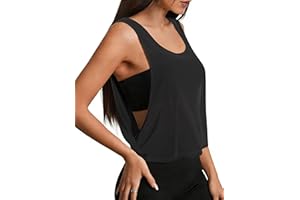 Remidoo Women's Mesh Workout Tank Top Open Side Sleeveless Loose Fit Gym Athletic Shirt