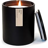 Calyan Wax Co. Aspen & Fog Scented Candle - 75 Hour Burn - Luxury Non Toxic Soy Wax Candles - Long Lasting Black Tumbler Jar Candle for Home - 10.2oz