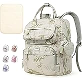 Diaper Bag Backpack for Baby – Large Capacity Waterproof Travel Tote, Multifunction Baby Bag with Changing Pad, Pacifier Holder & Stroller Straps (Elegant Green)