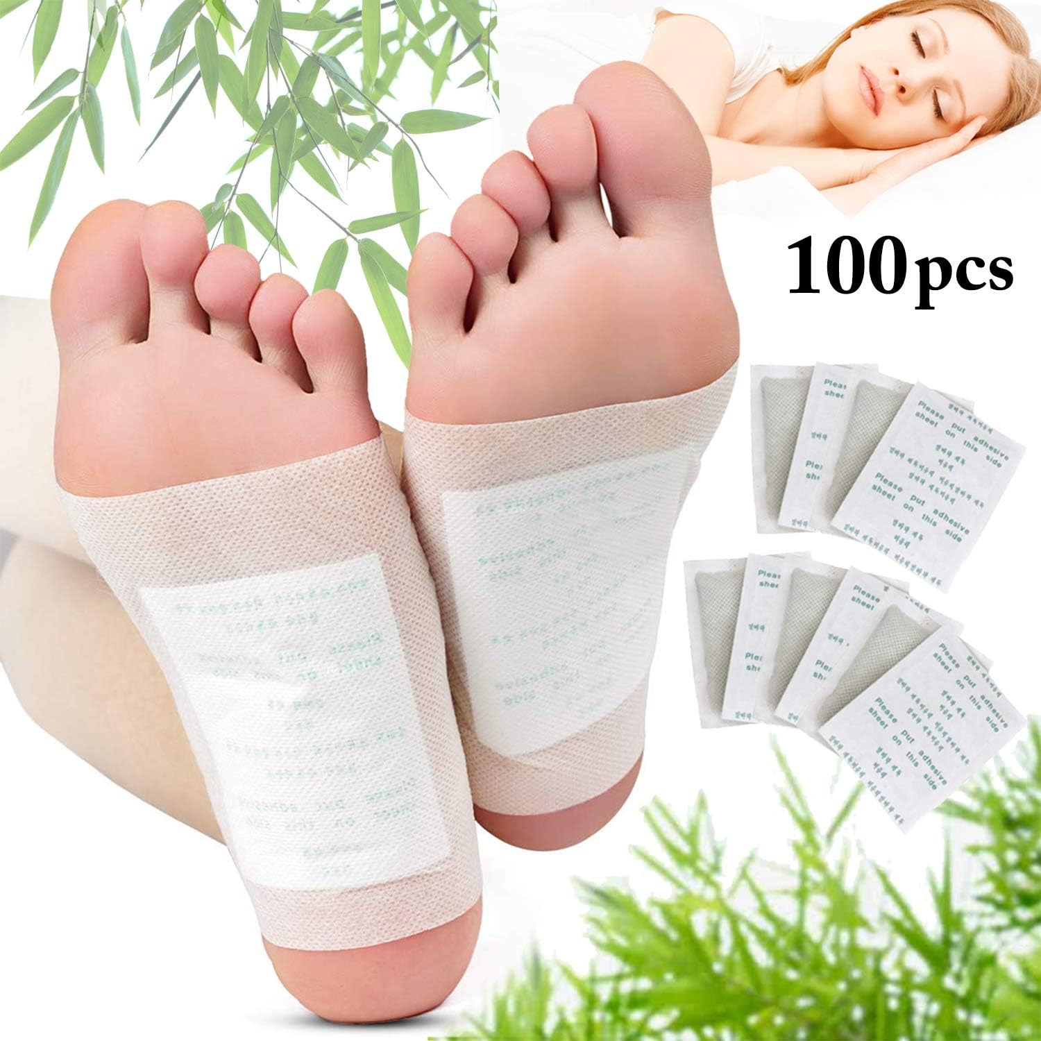 Foot Pads, Kapmore 100 Relief Foot Pads and 100 Adhesive Sheets for Removing Impurities, Relieve Stress Improve Sleep: Health & Personal Care