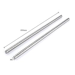 2Pcs M6 x 250mm Fully Threaded Rod 304 Stainless