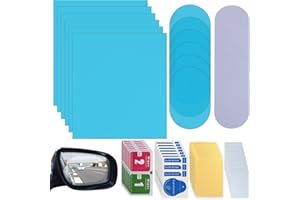 LEELOON 20 Pack Car Rearview Mirror Film,Anti Fog Anti Scratch Interior Rearview Mirror Anti Glare Film Waterproof HD Nano Clear Protective Sticker Film for Safe Driving,Car Mirrors,Side Windows (Oval)