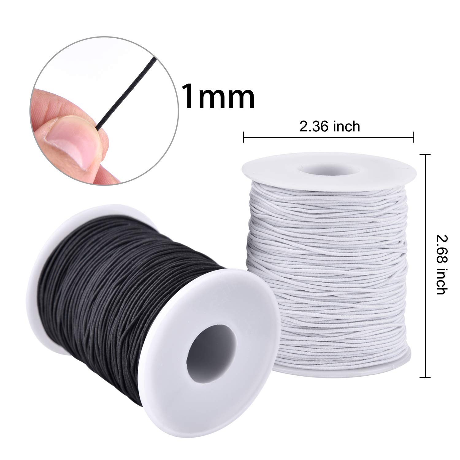 Black Zealor 2 mm Elastic String Cord Elastic Thread Beading String